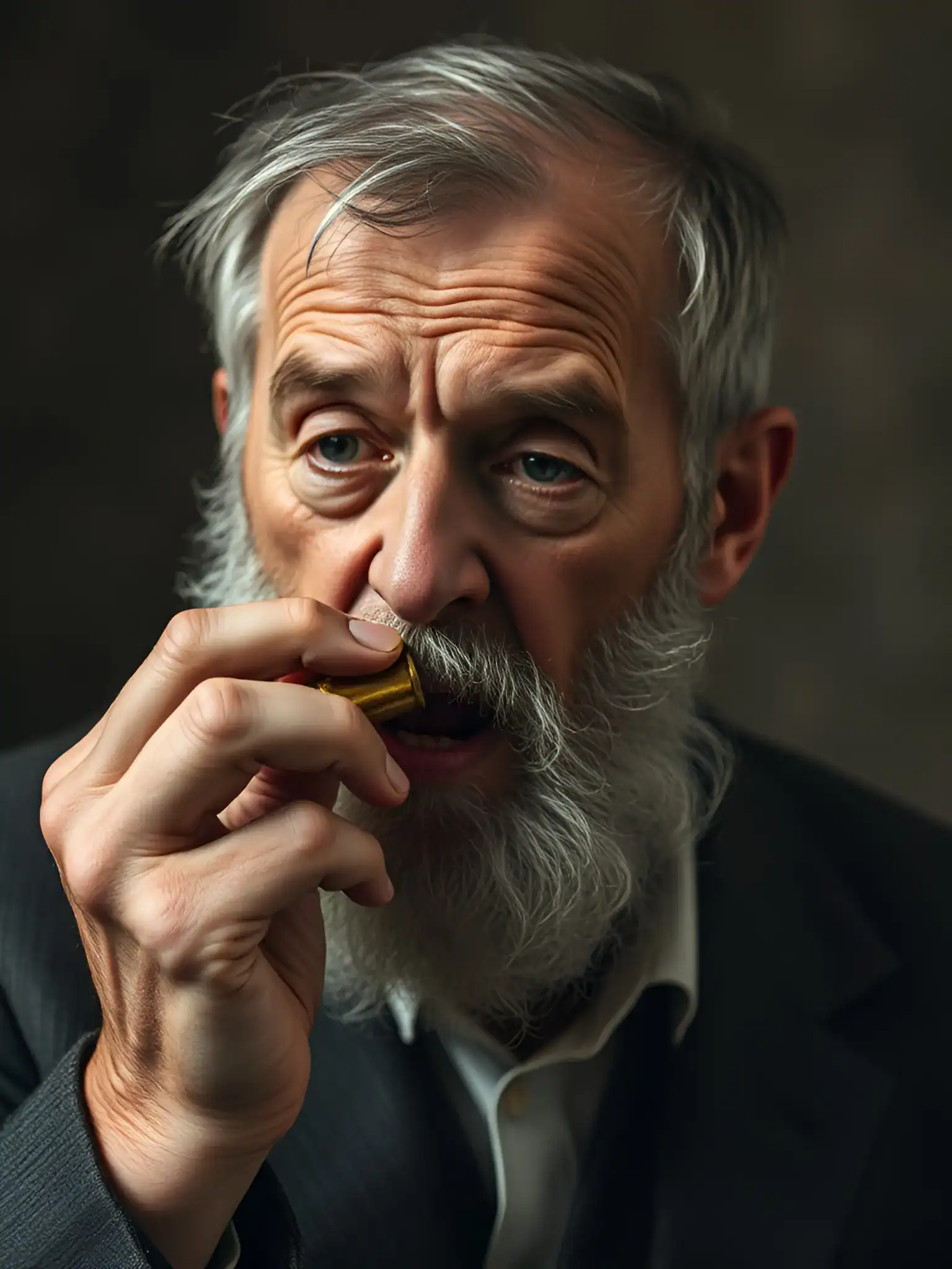 A philosopher is about to bite a literal bullet.