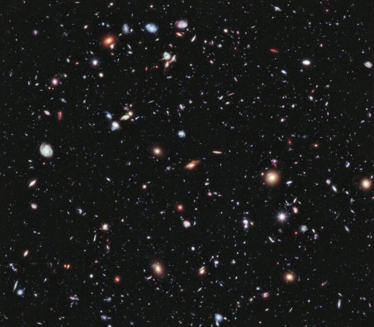 observable universe vs cosmic event horizon — The Hubble Ultra Deep Field — ancient light from galaxies near the edge of the observable universe