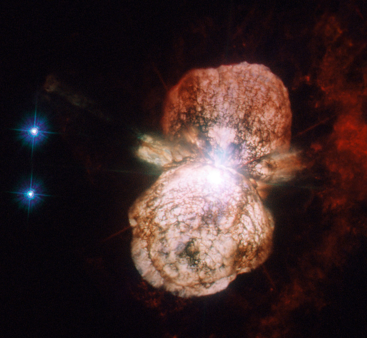 Hubble image of a supernova remnant — the explosive death of a massive star that can form a black hole