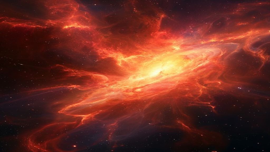 Illustration of the epoch of recombination — 380,000 years after the Big Bang — when the hot plasma of the early universe cooled enough for neutral atoms to form and photons to travel freely, producing the cosmic microwave background