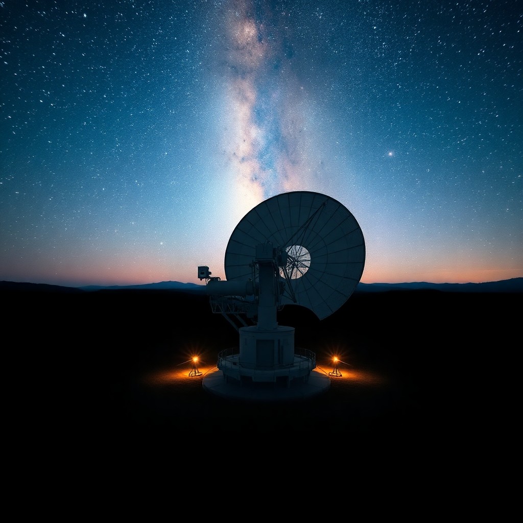 Radio telescope used in the Search for Extraterrestrial Intelligence, one of the motivations behind the Drake Equation