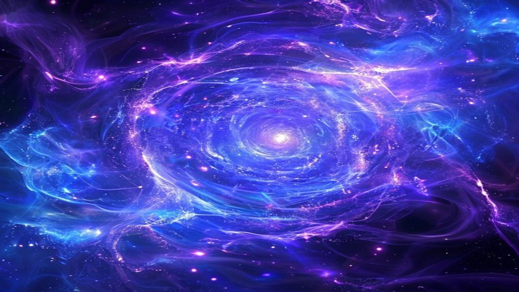 Visualization of the Higgs field permeating space, the quantum field responsible for giving particles their mass