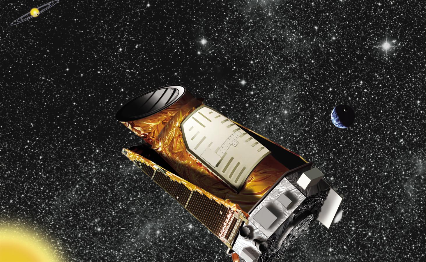 kepler-22b habitability — NASA artist’s concept of the Kepler Space Telescope in space, the observatory that detected Kepler-22b by measuring the tiny dimming of its host star