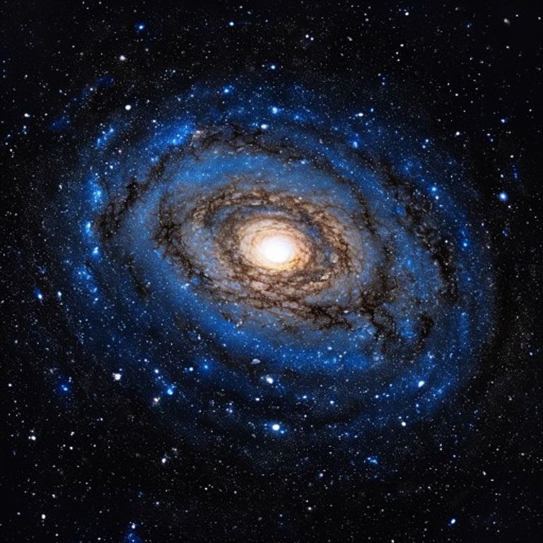Artist's conception of the Milky Way galaxy viewed from directly above, showing the central bar, four spiral arms, and the Sun's position in the Orion Spur