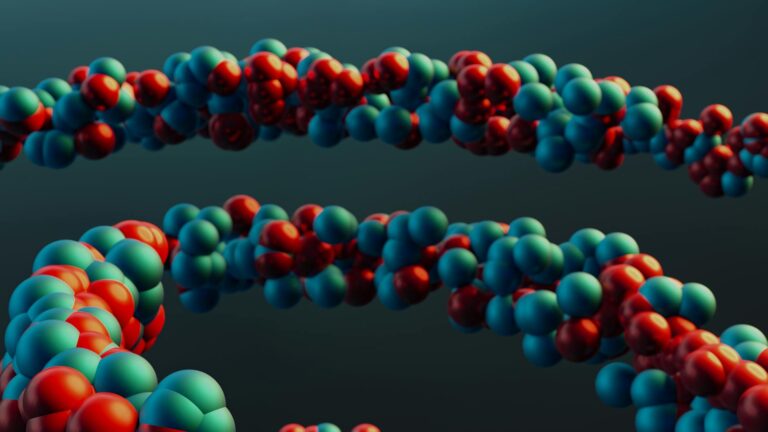 RNA world hypothesis — 3D illustration of an RNA molecule folded into a catalytic structure, representing the RNA World Hypothesis