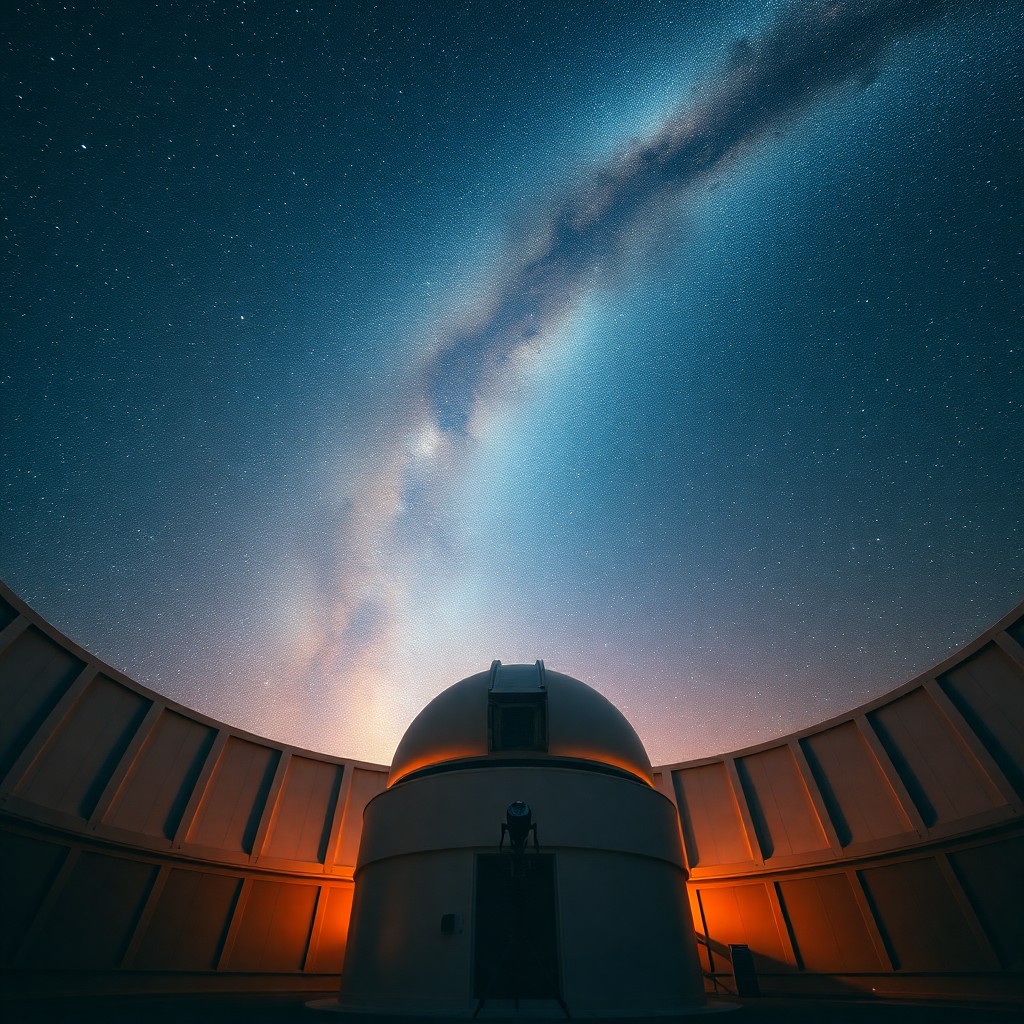 An open observatory dome under the Milky Way — representing the human pursuit of knowledge through science