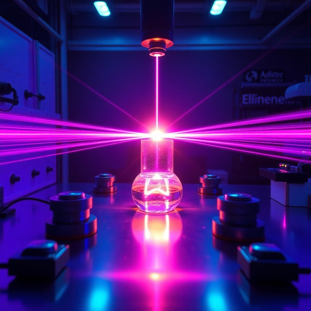 Laser and optical experiment demonstrating quantum entanglement — one of the most counterintuitive phenomena in physics