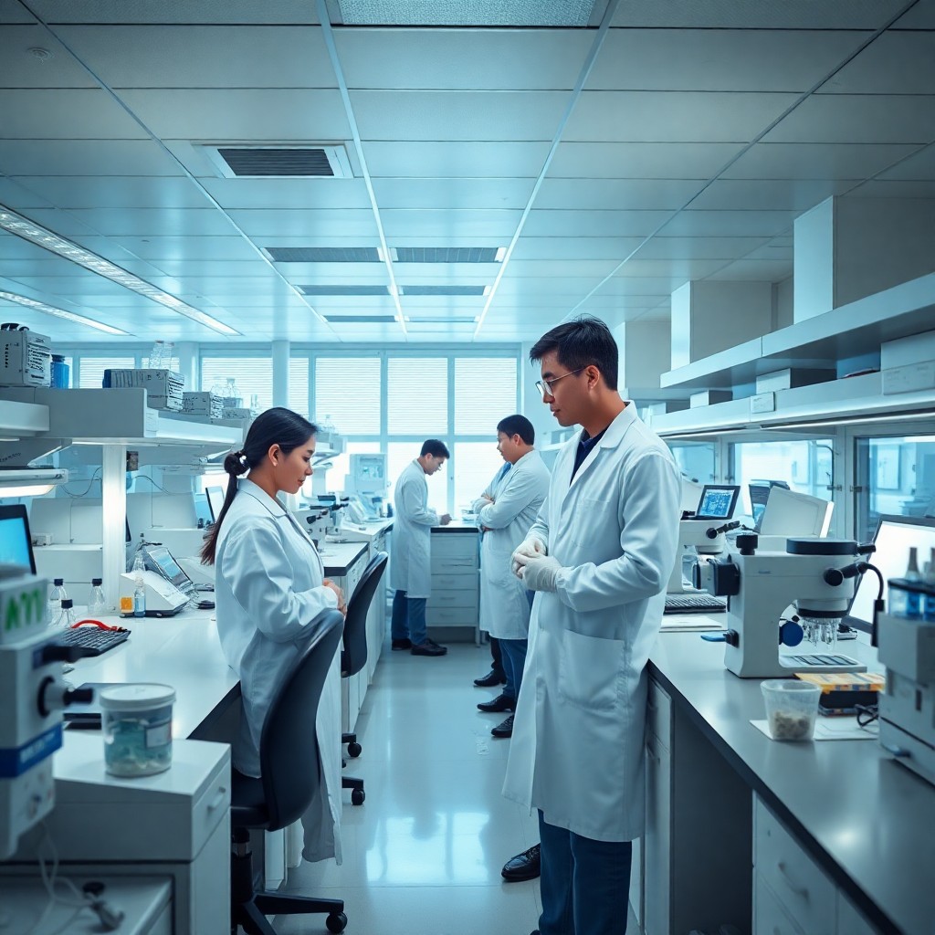 Scientists conducting controlled experiments in a laboratory — the process of testability and reproducibility that defines what makes a theory scientific
