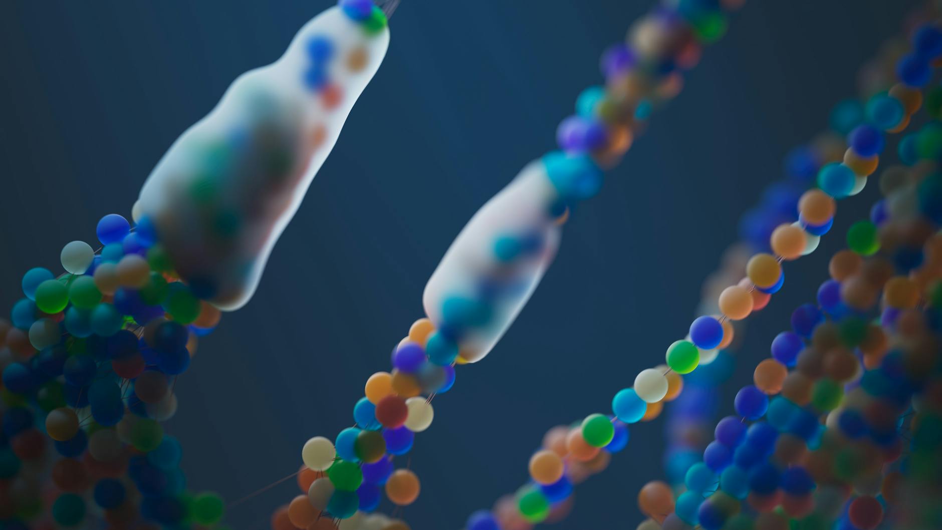 A magnified cell nucleus with chromosomes, where epigenetics controls which genes are active.
