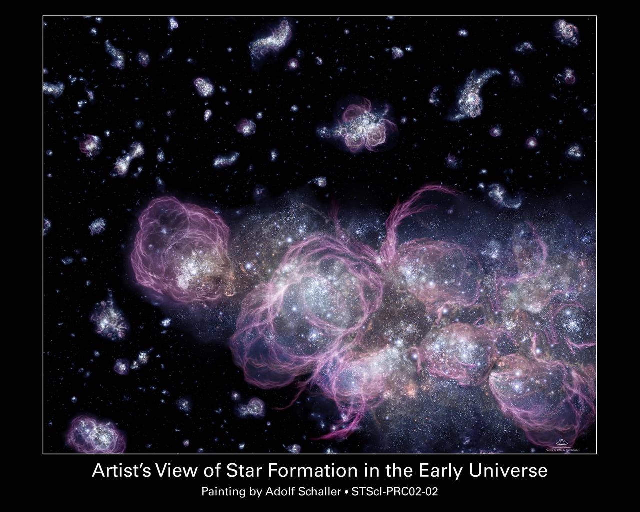Illustration representing the hot, dense early universe