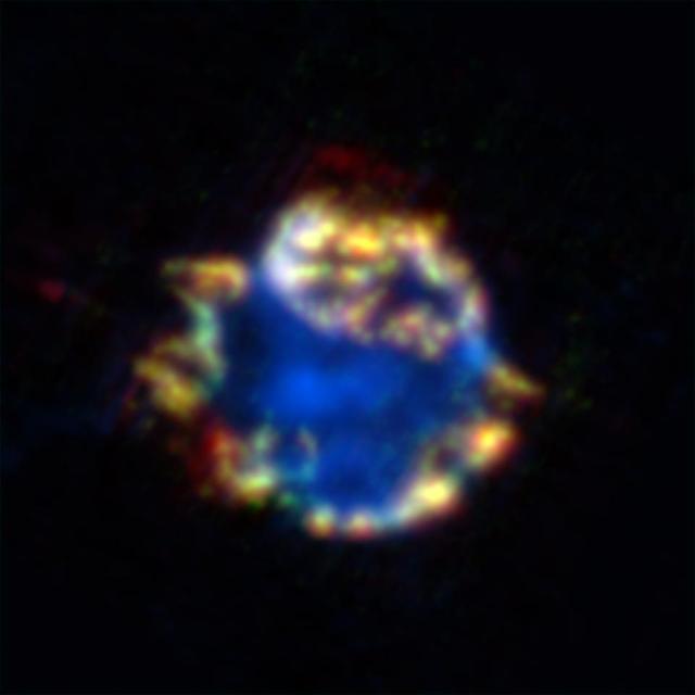 A supernova remnant of glowing gas and dust