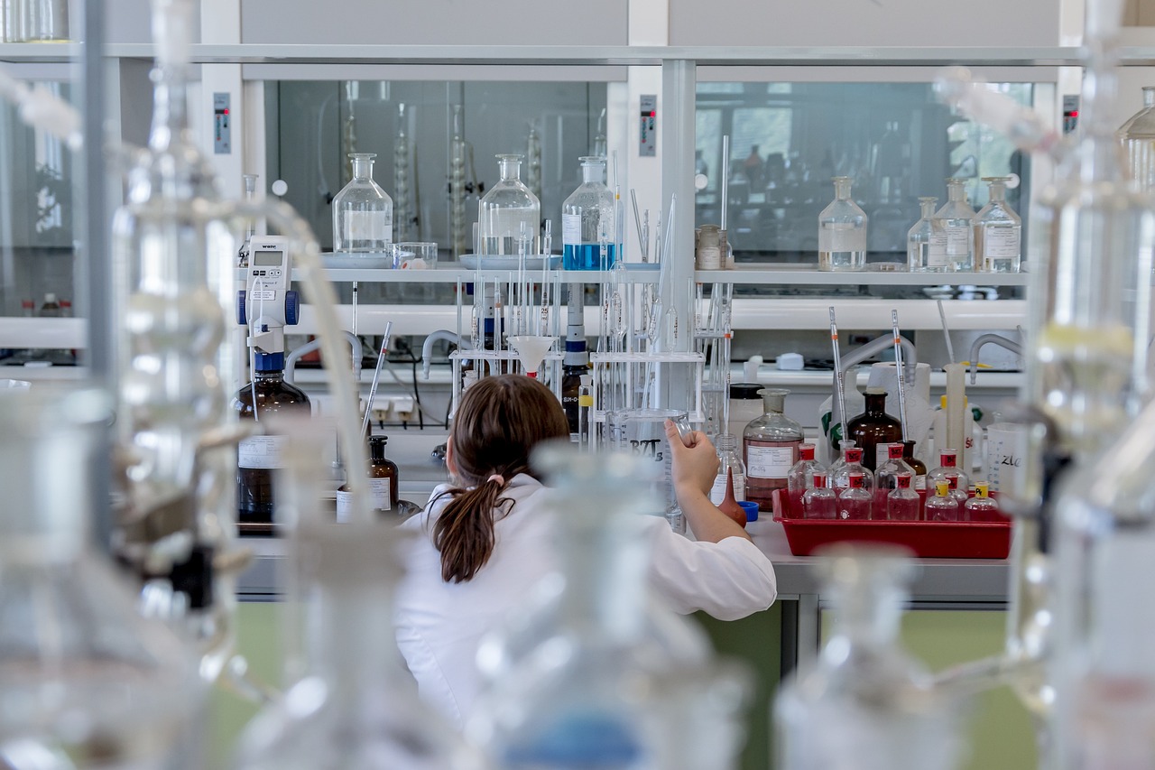 Laboratory glassware used in scientific research