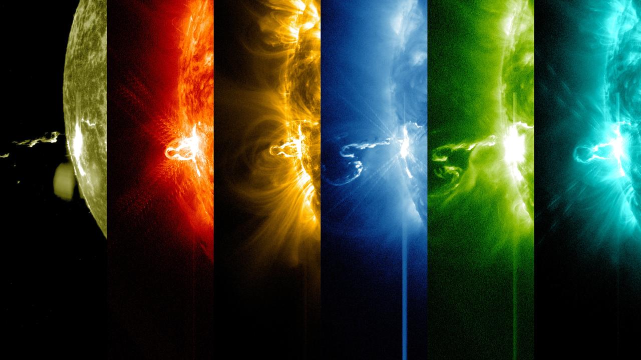 NASA Solar Dynamics Observatory image of a significant solar flare