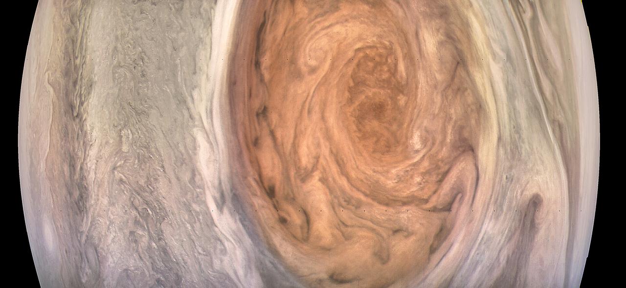 Jupiter's Great Red Spot revealed in detail by the Juno spacecraft