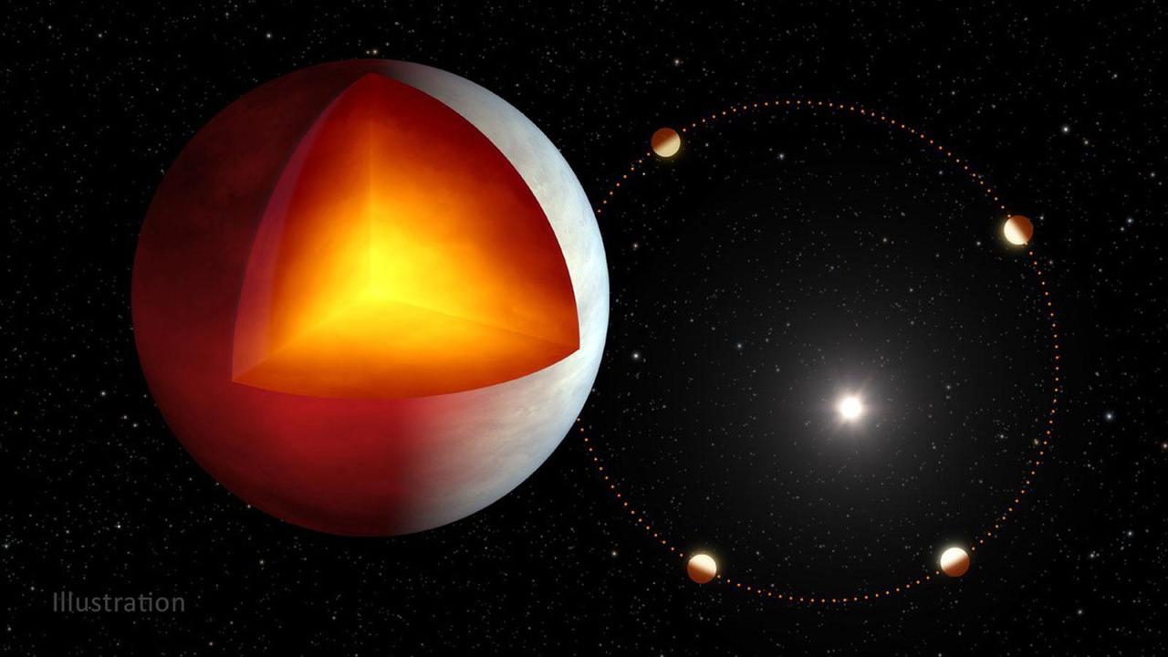 Artist's illustration of the exoplanet XO-3b orbiting its star