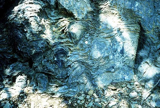 Layered stromatolites built by microbial communities, among the oldest evidence of the life that abiogenesis produced