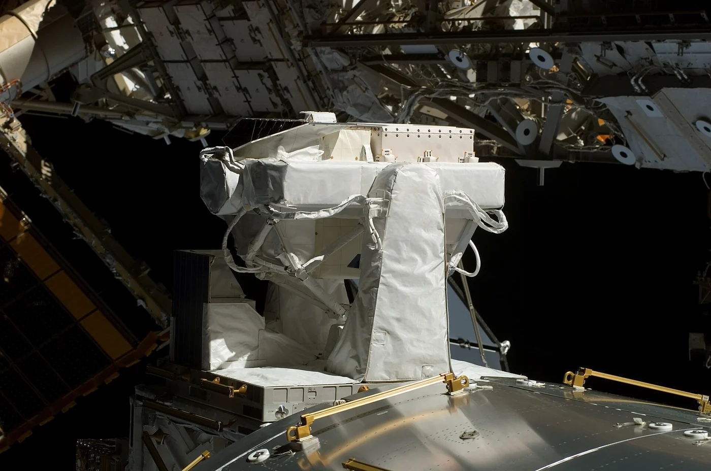 The External Payload Facility on the ISS Columbus module, where exposure experiments such as EXPOSE-R test how microbes survive space radiation